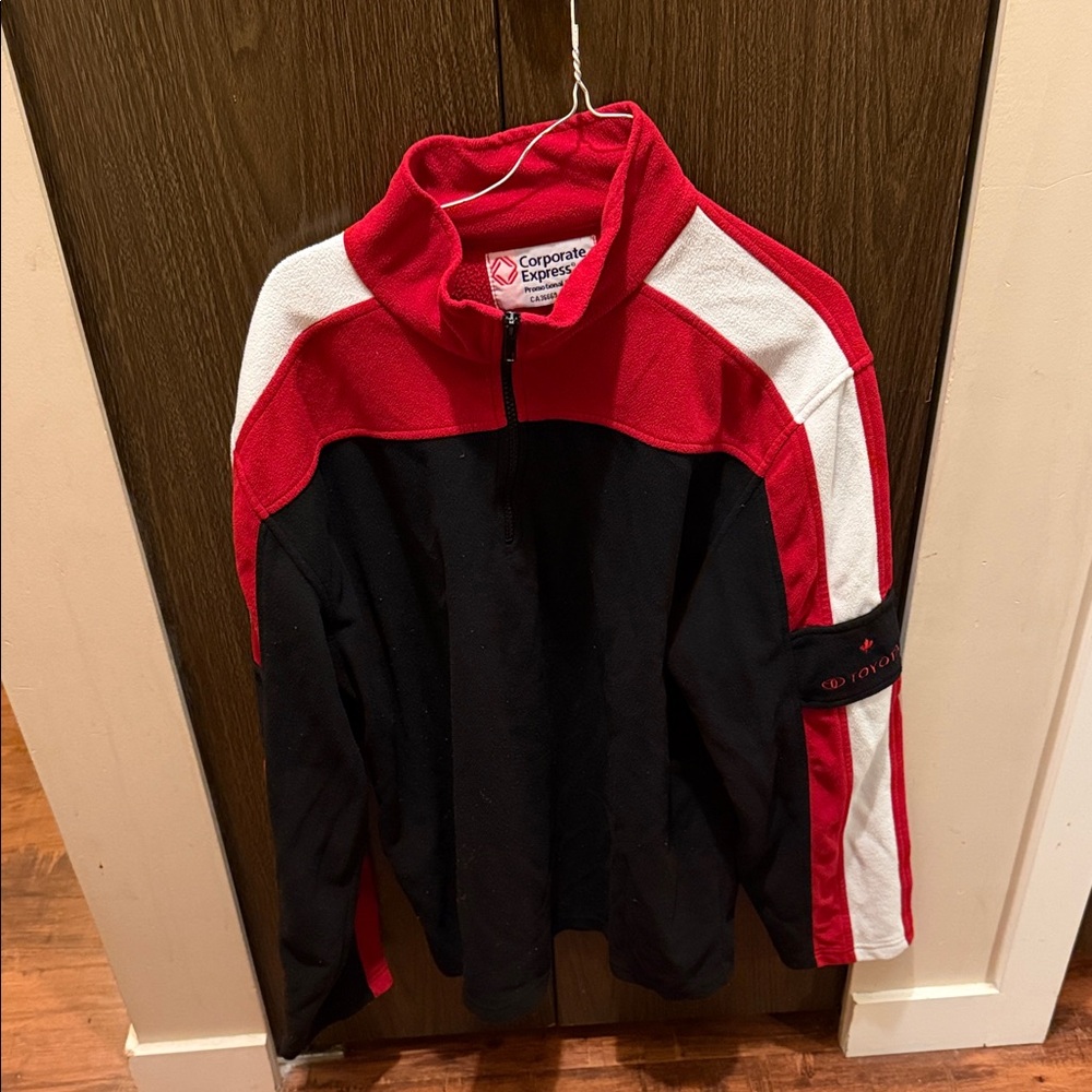 Red and Black Half-Zip Pullover